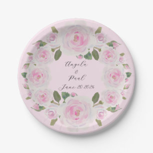 Aangepaste teksten Roze Rozen Krans Papieren Bord