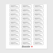Aangepaste teksten sjabloon 1,25 x 0,3125" 30 stic sticker (Vel)