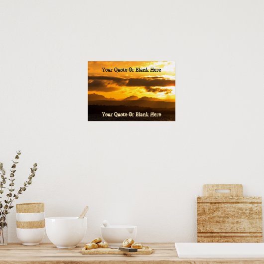 Aangepaste teksten | Zonnetijd in de heuvels Poster (Keuken)