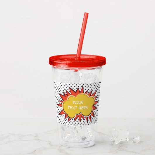 Aangepaste tekstexplosie acryl drinkbeker (Achterkant ijs)