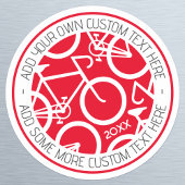 Aangepaste tekstfiets rood ronde sticker