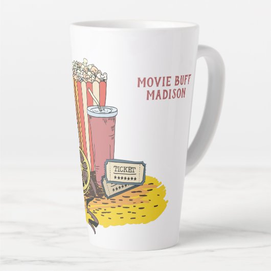 Aangepaste tekstfilm latte mok (Rechterhoek)