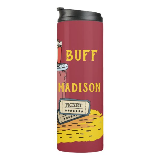 Aangepaste tekstfilm thermosbeker (Geroteerd rechts)