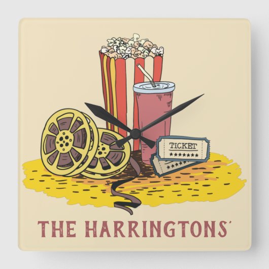 Aangepaste tekstfilm vierkante klok (Voorkant)