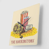 Aangepaste tekstfilm vierkante klok (Hoek)