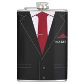 Aangepaste tekstfles met bedrijfsset en Stropdas Heupfles (Voorkant)