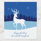 Aangepaste tekstfleslabels voor rendierillustratie wijn etiket (Enkel label)