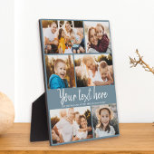 Aangepaste tekstfoto Collage Modern Blue Keepomwil Fotoplaat