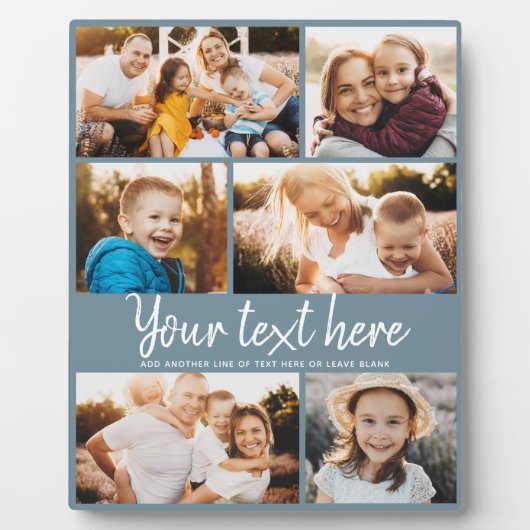 Aangepaste tekstfoto Collage Modern Blue Keepomwil Fotoplaat (Voorkant)