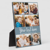 Aangepaste tekstfoto Collage Modern Blue Keepomwil Fotoplaat (Zijkant)