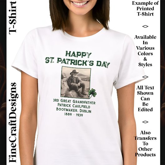 Aangepaste tekstfoto, Iers DNA St Patrick's Day 05 T-shirt
