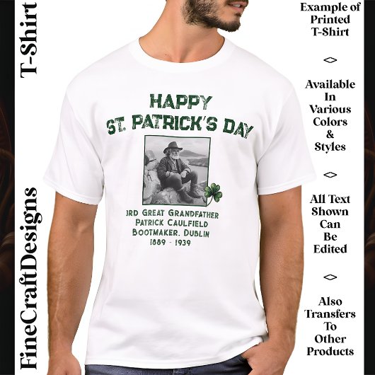 Aangepaste tekstfoto, Iers DNA St Patrick's Day 05 T-shirt
