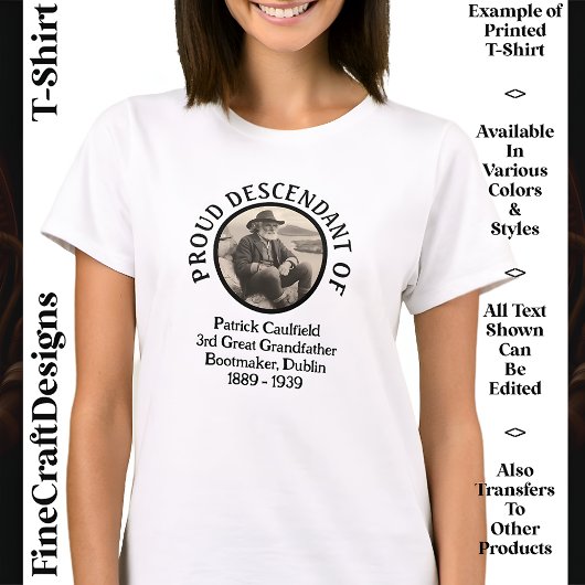 Aangepaste tekstfoto, Ierse wortels St Patrick's D T-shirt