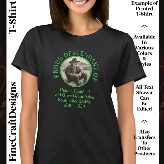 Aangepaste tekstfoto, Ierse wortels St Patrick's D T-shirt