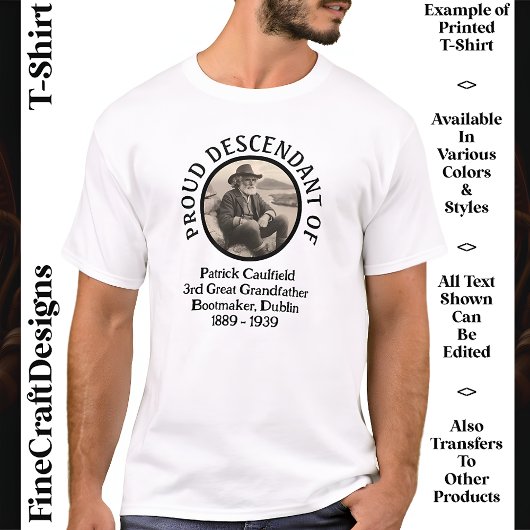 Aangepaste tekstfoto, Ierse wortels St Patrick's D T-shirt