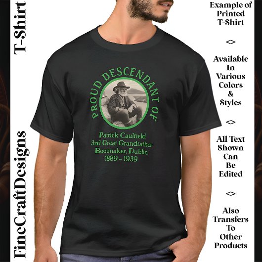 Aangepaste tekstfoto, Ierse wortels St Patrick's D T-shirt