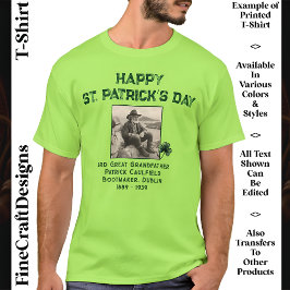 Aangepaste tekstfoto, Ierse wortels St Patrick's D T-shirt