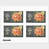 Aangepaste tekstgarnalen rechthoekige sticker (Vel)