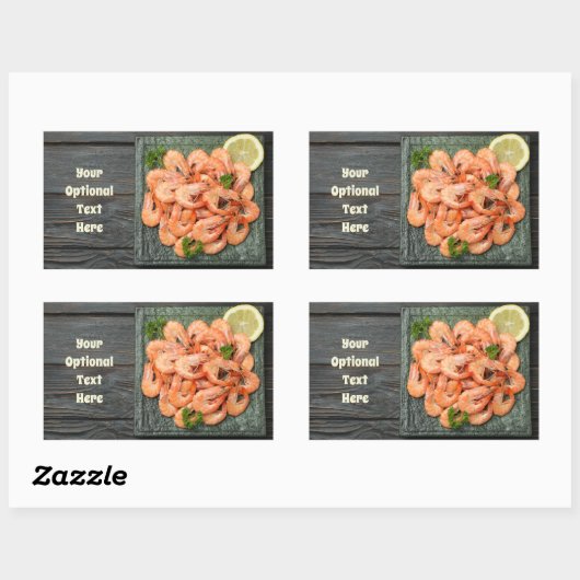 Aangepaste tekstgarnalen rechthoekige sticker (Vel)