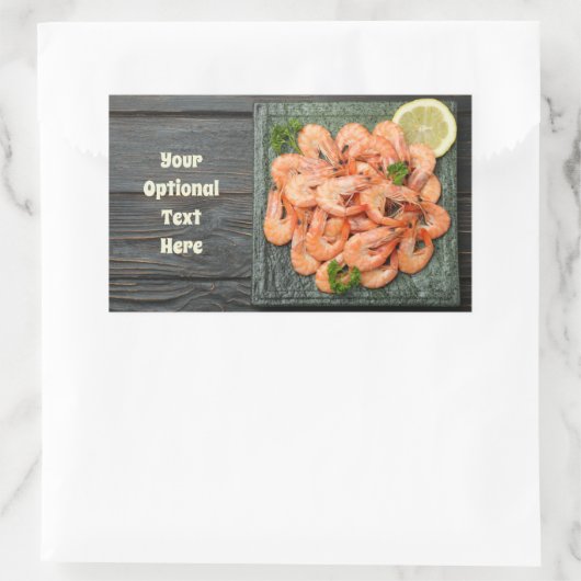 Aangepaste tekstgarnalen rechthoekige sticker (Tas)