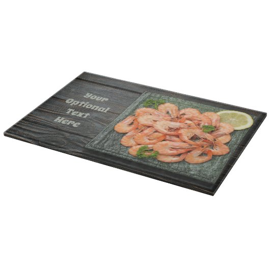 Aangepaste tekstgarnalen snijplank (Hoek)