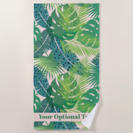 Aangepaste teksthanddoek voor abstract palmlef-pat strandlaken