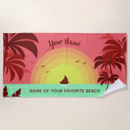 Aangepaste teksthanddoek voor het strand van de Il Strandlaken