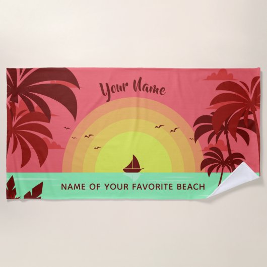 Aangepaste teksthanddoek voor het strand van de Il Strandlaken (Voorkant)