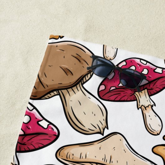 Aangepaste teksthanddoek voor paddenstoel Patroon Strandlaken (In situ)