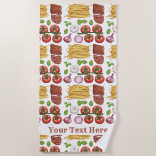 Aangepaste teksthanddoek voor pasta Pattern Strandlaken