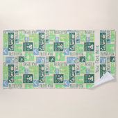 Aangepaste teksthanddoek voor Yoga Pattern Strandlaken (Voorkant)