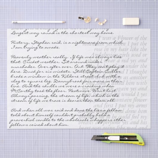 Aangepaste teksthandleiding Schriftelijk lettersch Tissuepapier (Craft)