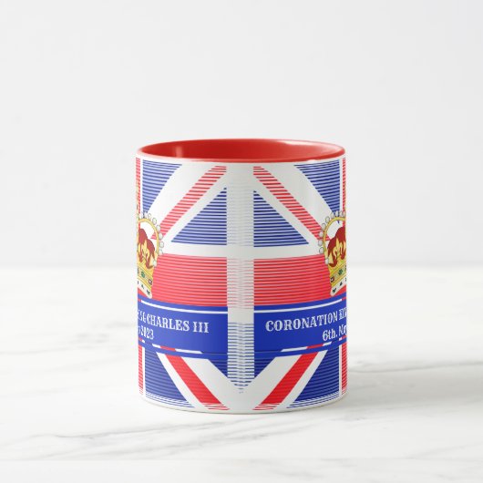 Aangepaste teksthoek van koning Charles III Two-T Mok (Midden)