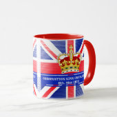 Aangepaste teksthoek van koning Charles III Two-T Mok (Voorkant rechts)