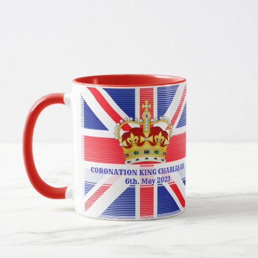 Aangepaste teksthoek van koning Charles III Two-T Mok (Links)