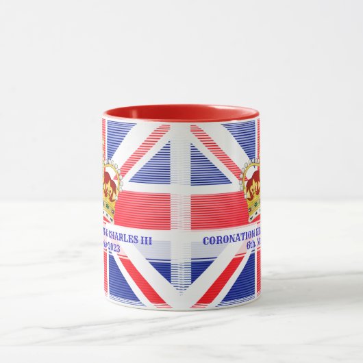 Aangepaste teksthoek van koning Charles III Two-T Mok (Midden)