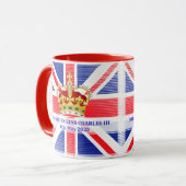 Aangepaste teksthoek van koning Charles III Two-T Mok (Voorkant links)