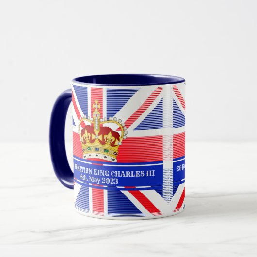 Aangepaste teksthoek van koning Charles III Two-T Mok (Voorkant links)