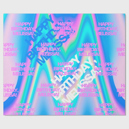 Aangepaste tekstholografische Iridescent Y2K Moder Cadeaupapier (Vlak)