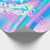 Aangepaste tekstholografische Iridescent Y2K Moder Cadeaupapier (Hoek)