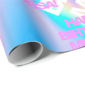 Aangepaste tekstholografische Iridescent Y2K Moder Cadeaupapier (Rol Hoek)