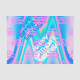 Aangepaste tekstholografische Iridescent Y2K Moder Tissuepapier