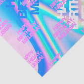 Aangepaste tekstholografische Iridescent Y2K Moder Tissuepapier (Detail)