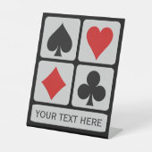 Aangepaste tekstkaartspeler reclamebord met voetstuk (Voorkant)