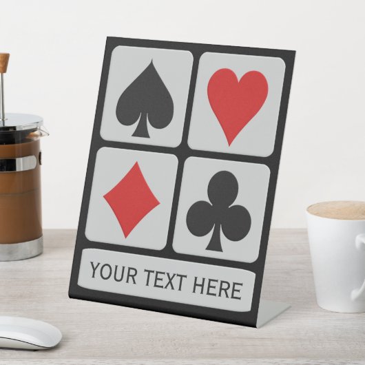 Aangepaste tekstkaartspeler reclamebord met voetstuk (Insitu)