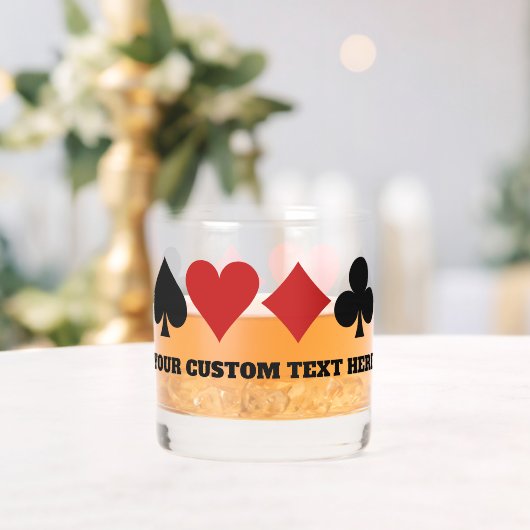 Aangepaste tekstkaartspeler whisky glas (Insitu (Huwelijk))