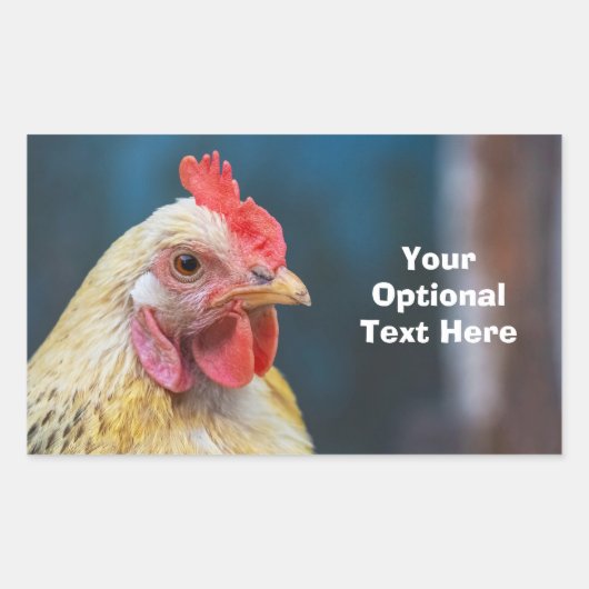 Aangepaste tekstkip rechthoekige sticker (Voorkant)
