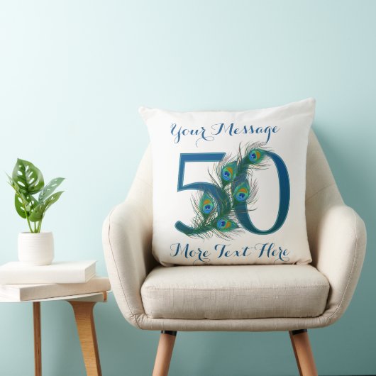 Aangepaste tekstklasse 50th Birthday 50 Kussens (Stoel)