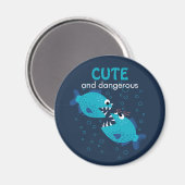 Aangepaste tekstkleur en gevaarlijke piranha vis magneet (Voorkant / Achterkant)