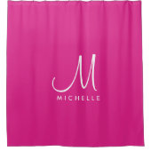 Aangepaste tekstkleur Initiaal naam monogram Sjabl Douchegordijn (Voorkant)